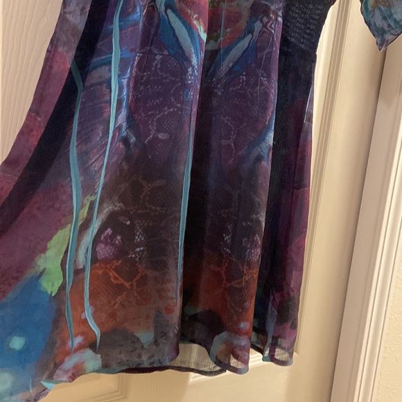 Unity World Wear Sheer Purple Multi Color Dress - Picture 5 of 5